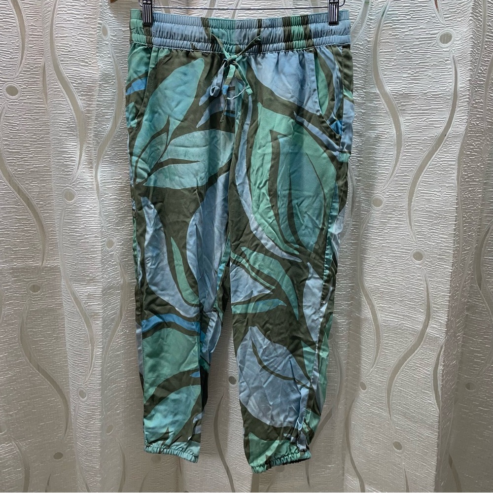 O'Neill‎ Tropical Leaf Jogger Pants Womens Small Blue Green Excellent SP4409000C